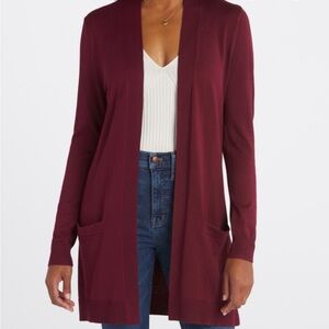 Maroon Ailisa Open Front Cardigan